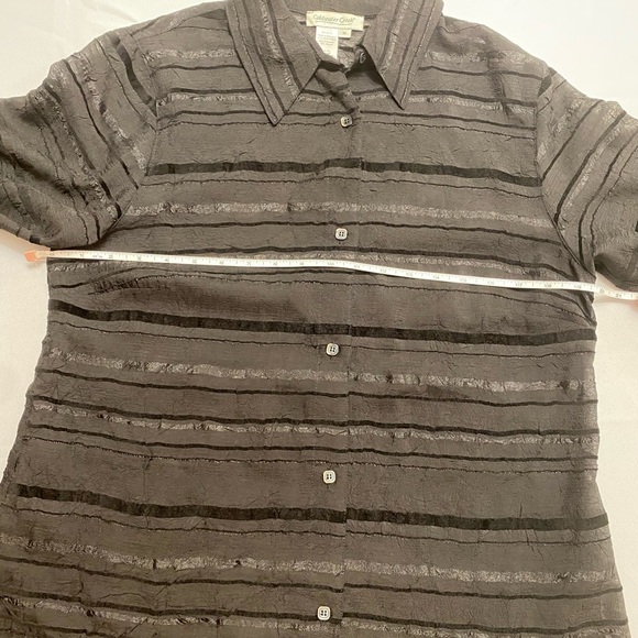 Coldwater Creek Semi-Sheer Stripe Shirt long sleeves size M - Picture 6 of 9